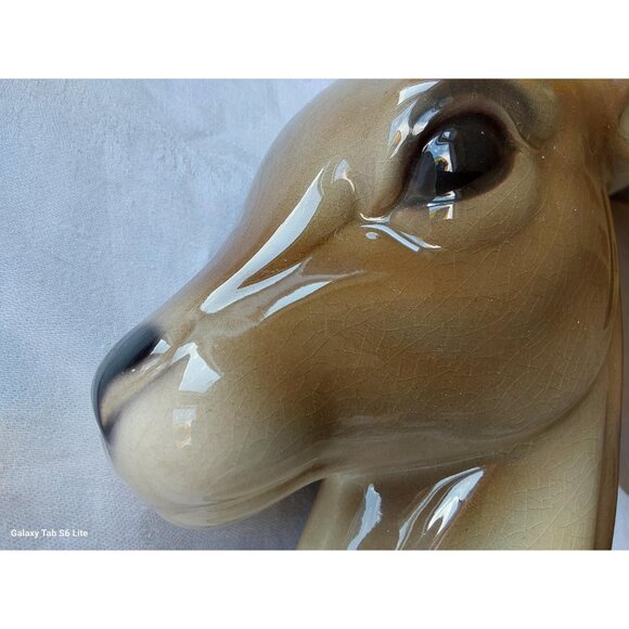 Vintage Royal Copley gazelle head ceramic vase 8.5 inch tall - Picture 10 of 10